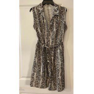 Laura Bianchi Snake Print Tie Waist Dress M